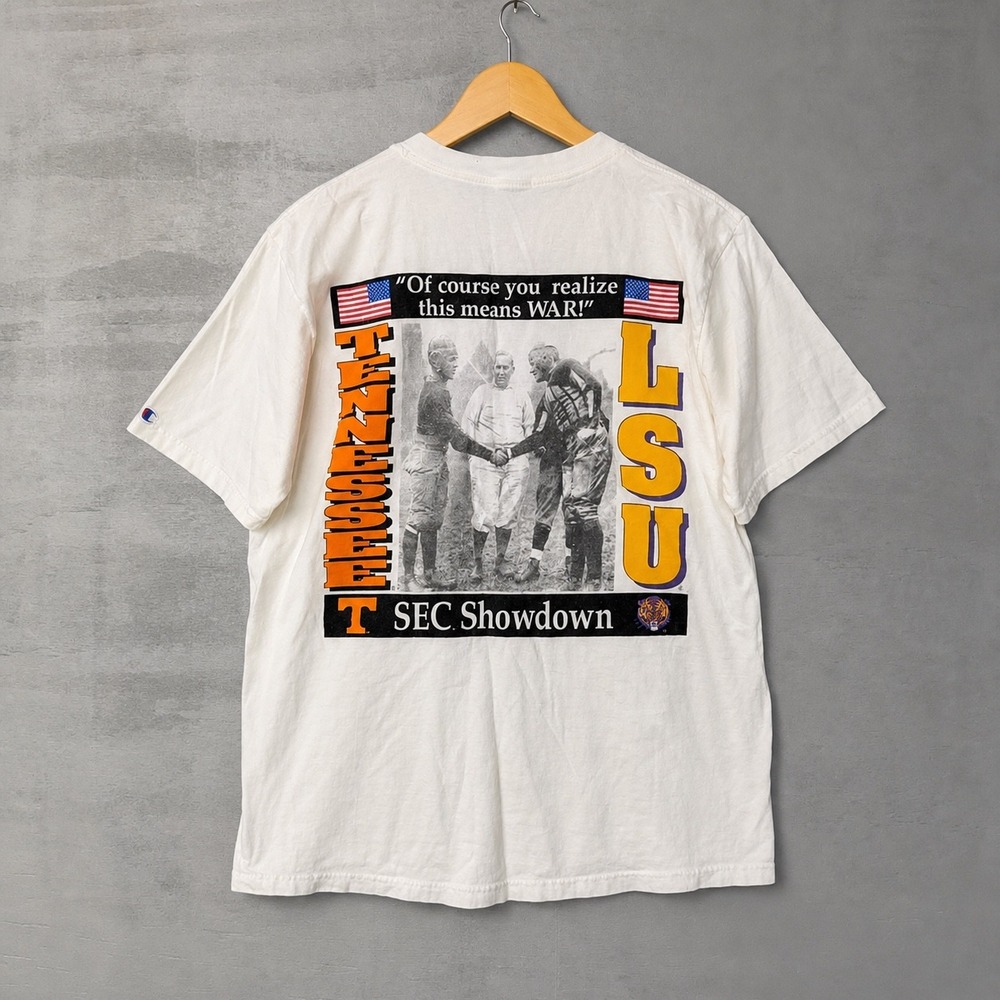 Vintage White Tennessee Volunteers LSU SEC Showdown 2001 Graphic Medium